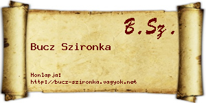Bucz Szironka névjegykártya